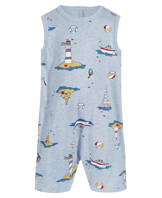 First Impressions Baby Boys Boats Romper Daybreak Blue 3-6 months