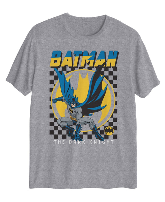 DC Comics Big Boys Batman Dark Knight Gr Heather Gray Medium