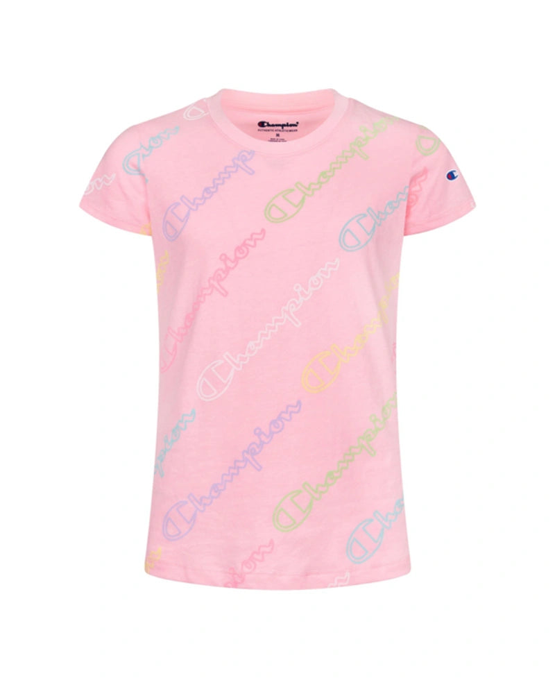 Champion Little Girls All Over Print T- Pink Candy 5