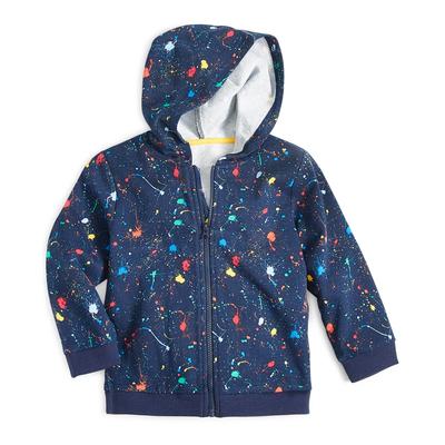 First Impressions Baby Boys Splatter Paint Zip H Navy Nautical 3-6 months