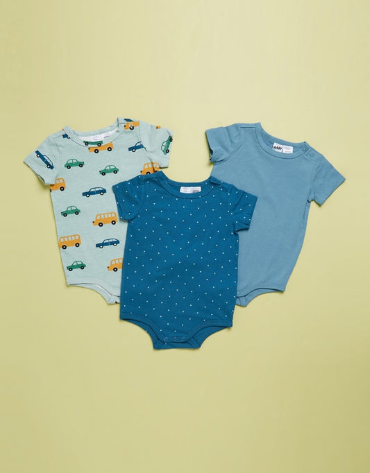 COTTON ON Short Sleeve Bubbysuit 3-Pack - Babies