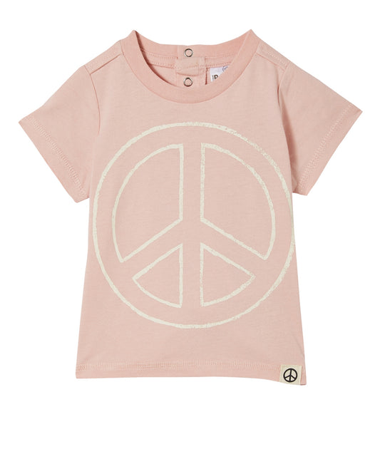 COTTON ON Baby Girls Jersey T-shirt Zephyr, Peace 18-24 months