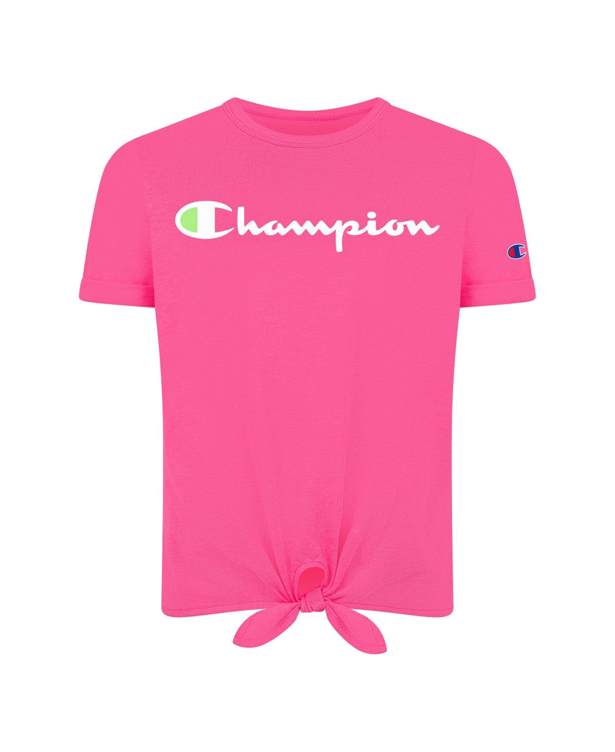 Champion Big Girls Classic Script Tie Front T-shirt