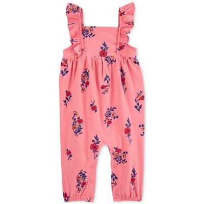 Carter's Baby Girls Pink Floral Jumpsuit - Pink