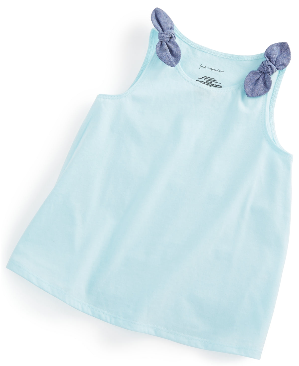 First Impressions Baby Girls Chambray-Knot Tank Peppermintfrost 24 months