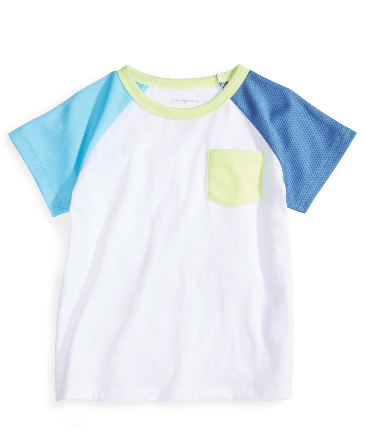 First Impressions Baby Boys Colorblocked T-Shirt Bright White 6-9 months