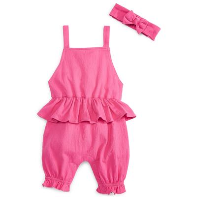 First Impressions Baby Girls 2-Pc. Romper Head Sweet Berry 24 months