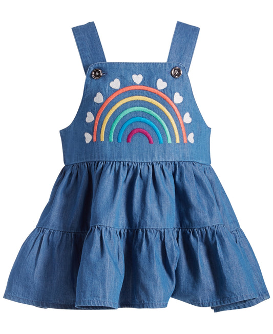 First Impressions Baby Girls Rainbow Tiered Jumper Authentic Wash 0-3 months