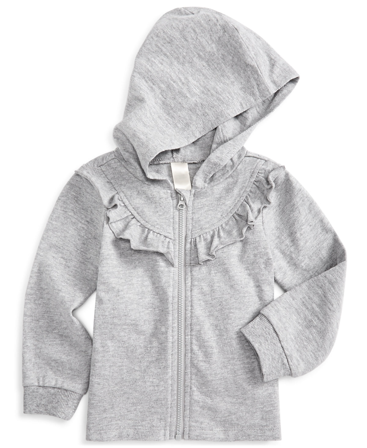 First Impressions Baby Girls Ruffled Hoodie Heather Sterling 12 months