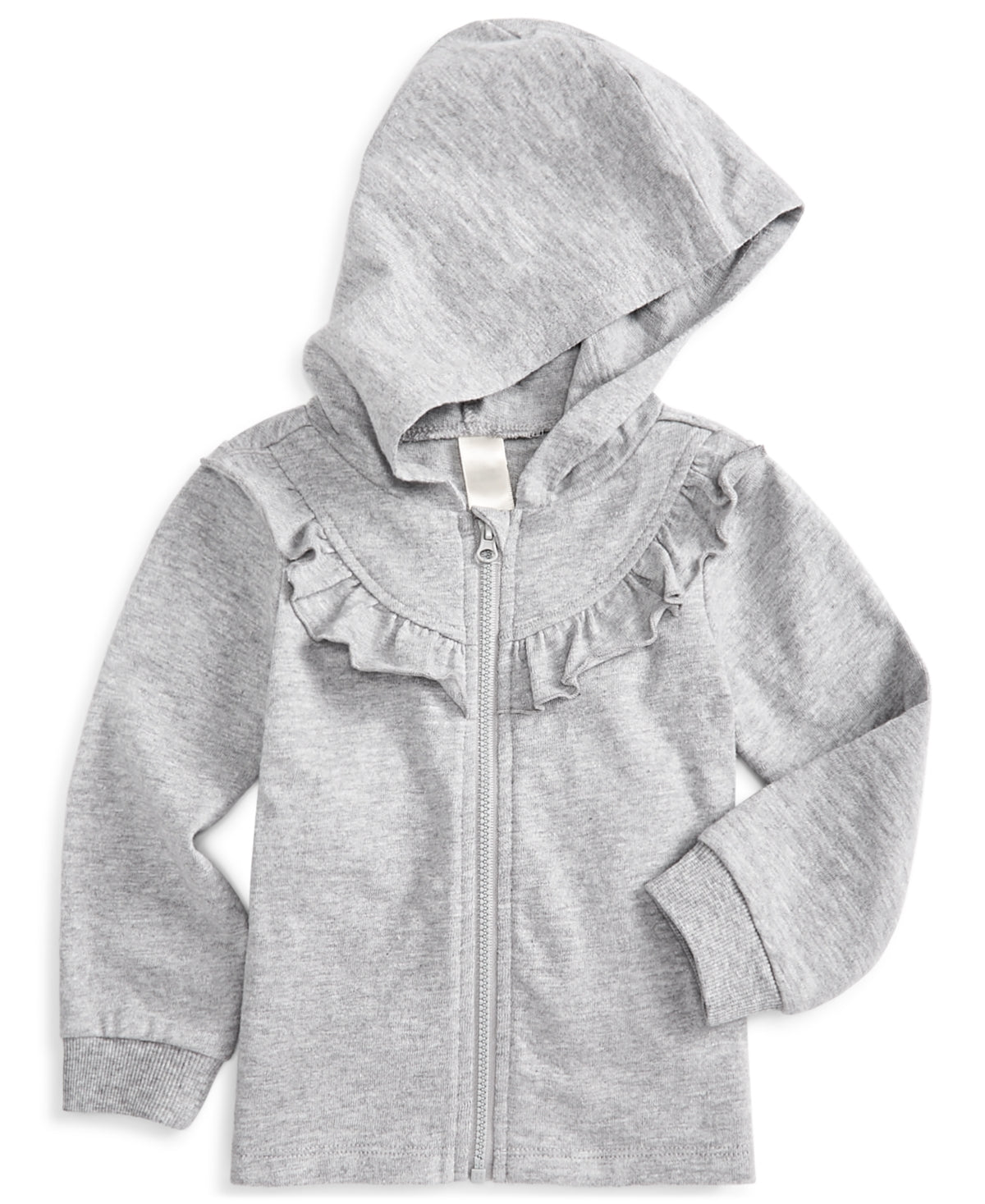 First Impressions Baby Girls Ruffled Hoodie Hthr Sterling 18 months