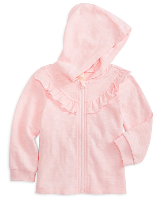 First Impressions Baby Girls Ruffled Hoodie Blush Pink 3-6 months