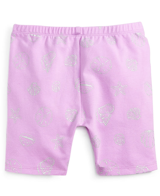 First Impressions Baby Girls Shell-Print Bike Shorts Violet Tulle 18 months