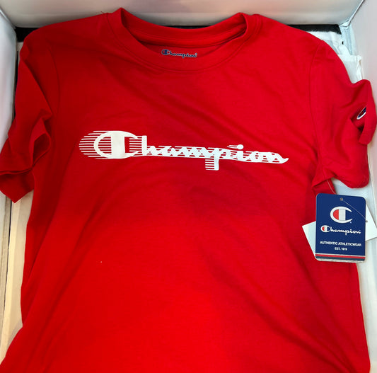 Champion Big Boys Quick Script Scarlet and White M 1012