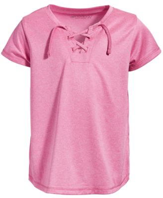 ID Ideology Little Girls Lace-Up Top Rose Shadow 6X