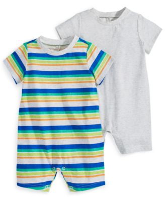 First Impressions Baby Boys 2-Pk. Seafarer Strip Light Grey Hthr 24 months