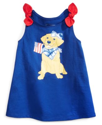 First Impressions Baby Girls Patriotic Pup Tank Light Chambray 24 months