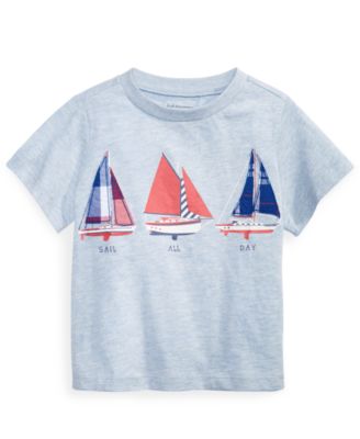 First Impressions Baby Boys Sail-Print T-Shirt Daybreak Blue 3-6 months