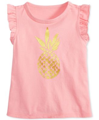 First Impressions Baby Girls Pineapple-Graphic T Coral Topaz 6-9 months