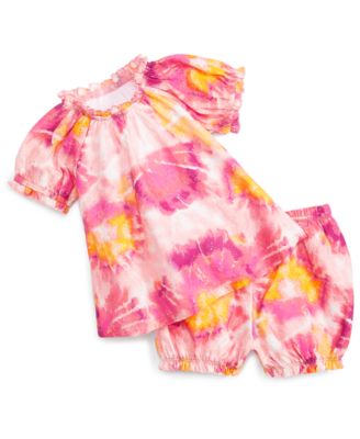 First Impressions Baby Girls 2-Pc. Tie Dye Set Pink Fancy 12 months