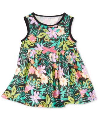 First Impressions Toddler Girls Bright Lights Tropical Tunic Deep Black 3T