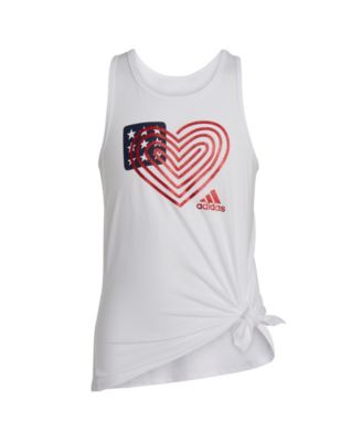 adidas Big Girls Sleeveless Tie Front White XL 1820