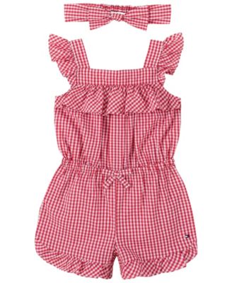 Tommy Hilfiger Baby Girls Ging Red, White 6-9 months