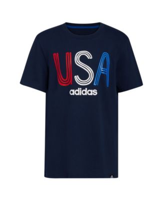 adidas Little Boys Short Sleeve American Collegiate Navy 5