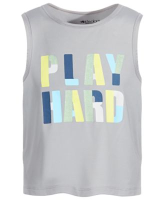 ID Ideology Big Girls Play Hard Tank Top Heather Grey M 1012