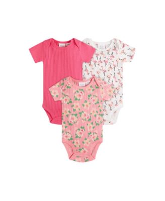 Koala Baby Baby Girls Rib Bodysuit, Pack Flamingo 0-3 months