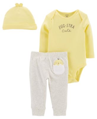 Carters Carters Baby Boys and Girls 3- Piece Outfit Yellow/Grey 24 months