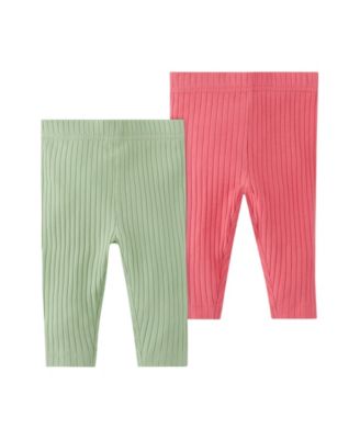 Koala Baby Baby Girls Ribbed Pants, Pack Green 9-12 months