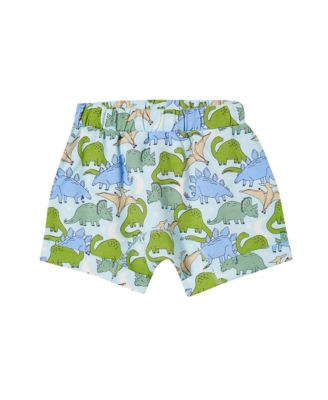 COTTON ON Baby Boys Sawyer Shorts Frosty Blue, Dinos Night 12-18 months