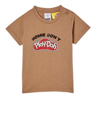 COTTON ON Baby Boys Play-Doh License Jam Taupe Brown, Homie Don't 3-6 months