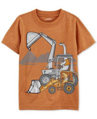 Carters Toddler Boys Construction-Graphic Orange Tee 3T