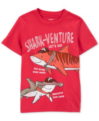 Carters Toddler Boys Shark-Graphic T-S Red 2T