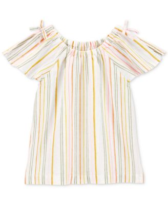 Carters Toddler Girls Stripe-Print Flutter Shirt Stripe 5T