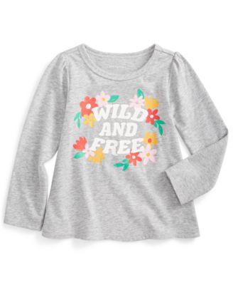 First Impressions Baby Girls Wild Free Top Hthr Sterling 6-9 months